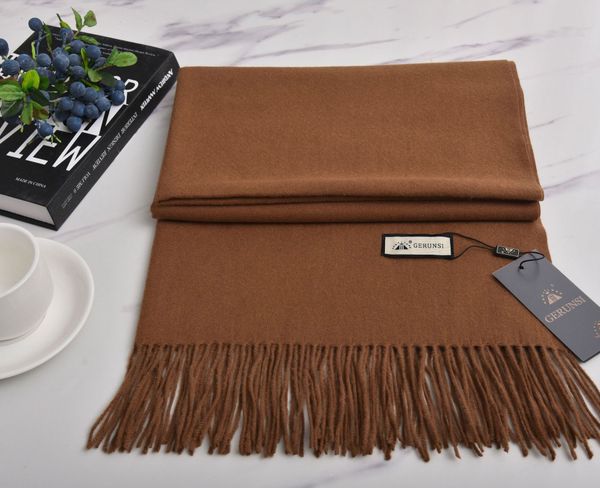 

10729 Women's autumn and winter solid color cashmere scarf thick soft wool