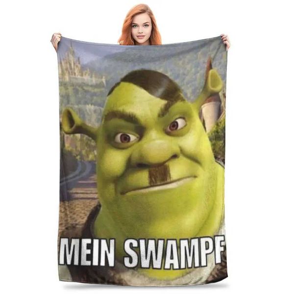 

Shreks Pun Funny Memes Blanket Ultra Soft Throw Blankets for Sofa 50x60 Inch Multiple Sizes Rug PieceXJ241220, Black