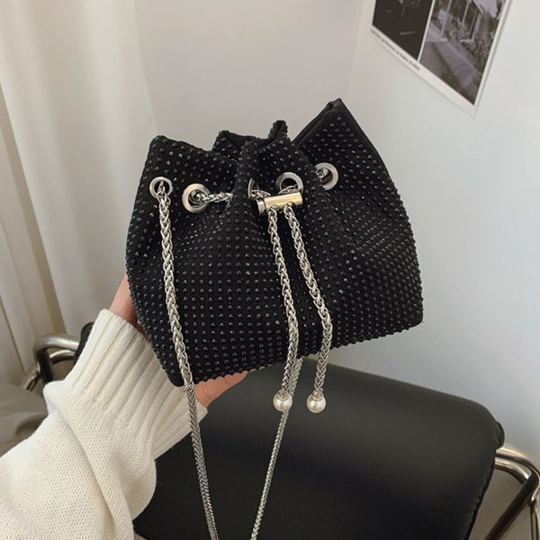 

- Chic Women's Shoulder Handbags, Leather Crossbody Bucket Bag with Gold Chain Accent, Lightweight for Daily Use