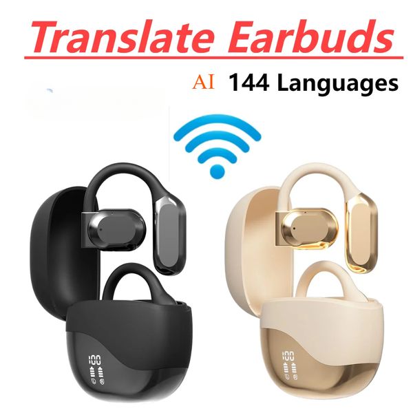 Translate Earphones OWS Open Headset Bluetooth Translate Earphones 144 Languages AI Real Time Translation Earbuds Smart Voice Translator