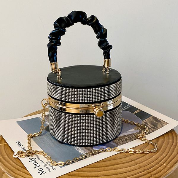 

Bucket Shoulder Handbags: Chic Mini Dia Lattice Flap Bag - Elegant Black Crossbody, Lightweight for Daily Use, Gold