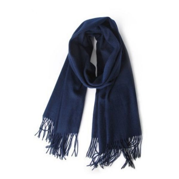 

New imitation cashmere tassel men's solid color winter scarf --81693