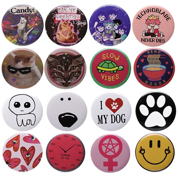 Cartoon cat paw Love letter geometric type pins Tinplate brooch Clothes backpack badge Accessories wholesale Send friends gifts