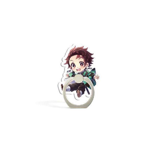 2021 2025 New Design 1 Piece 360° Degree Cute Anime Demon Slayer Mobile Phone Ring Cartoon Smartphone Ring Holder Stand Support