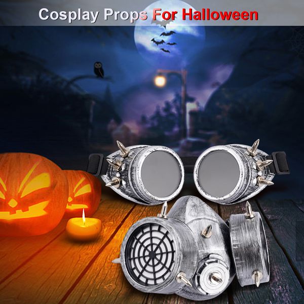 Retro Steampunk Rivets Gas Fashion Mask Goggles Easter Halloween Cosplay Prop Carnival Party Respirator Gothic Anti Fog Masks s