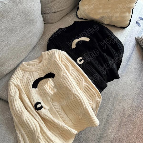 

Designer Women Sweater Luxury Knitwear For Womens Brand Logo Sweaters Fashion High Quality Long Sleeve Knitted Sweater Womens Soft Sweater Tops BFG2412194, Black