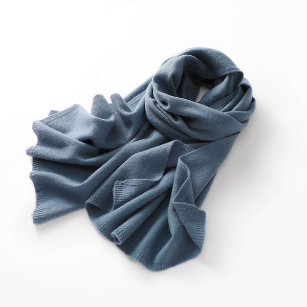 

10748 Solid color thread warm neck knitted long scarf cashmere scarf for ladies Korean style autumn and winter