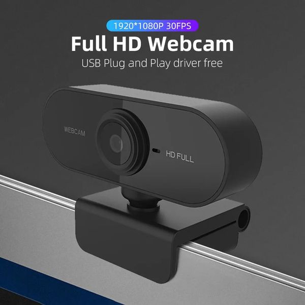Full HD 1080p Webcam USB With Mic Mini Computer CameraFlexible Rotatable for Laptops Desktop Webcam Camera Online Education 241225