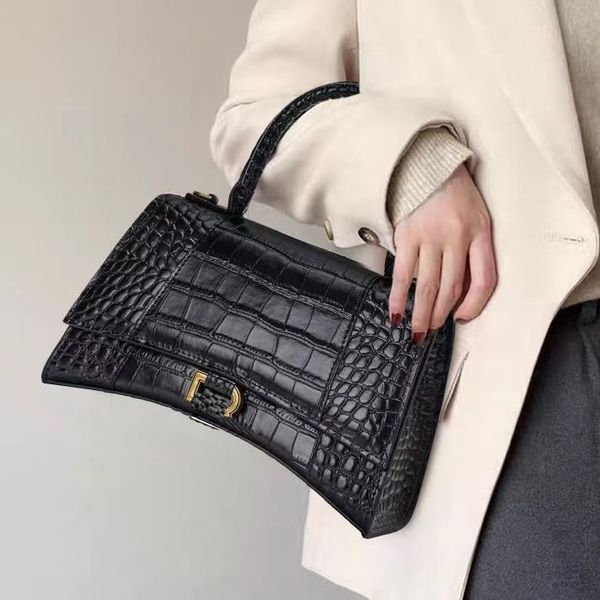 

crocodile designer bag alligator crossbody shoulder designer bags designer women bag black mini tote luxury purses for women gold letters hand bag top handle dhgate, Cro-black-gold