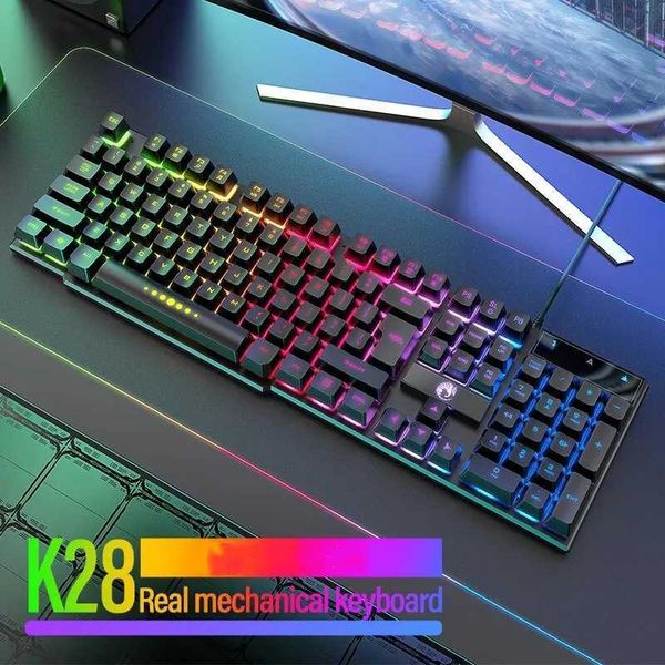 Computer Keyboard Waterproof Portable Gaming Keyboard Backlit Ergonomics Colorful Keyboard Computer Accessories 104 Keys UsbXJ241225