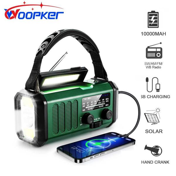 Woopker Ra E30 10000mAh FM Emergency Ra Solar Hand Crank Generator AM/FM/NOAA LED Portable Ra SOS Al Power Bank C251224