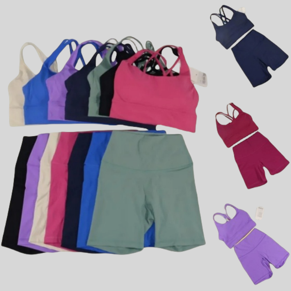 

Women Yoga Sets Hotty Biker Shorts Sports Bra Butter Soft Push Up Fitness High Waist Elastic Sportswear Outfits Pants Gym Suits Running Workout Underwear Tracksuits, Green