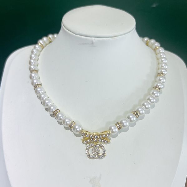 

Designer Necklace Women Pendant Luxury 18K Gold Plated Crysal Choker Pearl necklace Wedding Party Jewelry