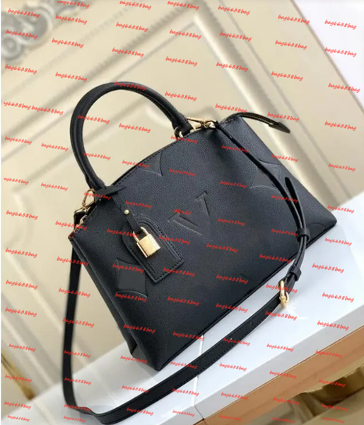 

Handbag Fashion Large Classic Emed pattern printing Casual women handbags Pu Leather crossbody Designer PETIT GRAND PALAIS Shoulder Bag, Dark navy