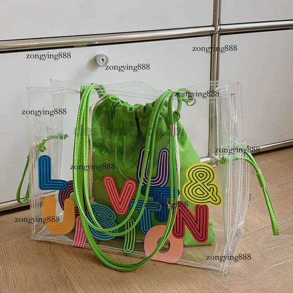 

Shoulder Bags Versatile transparent jelly for women with large capacity 2024 new fashion niche portable shoulder tote bag spring and summer T240820, Green