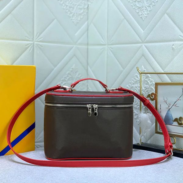 

Cosmetic Makeup Bag Box Tote Bag Wallet Designer Crossbody Bag Shoulder Handabgs Toilet Wash Bags Make Up Bag Designer Purse Beauty Makeup Case Removable Strap, Red