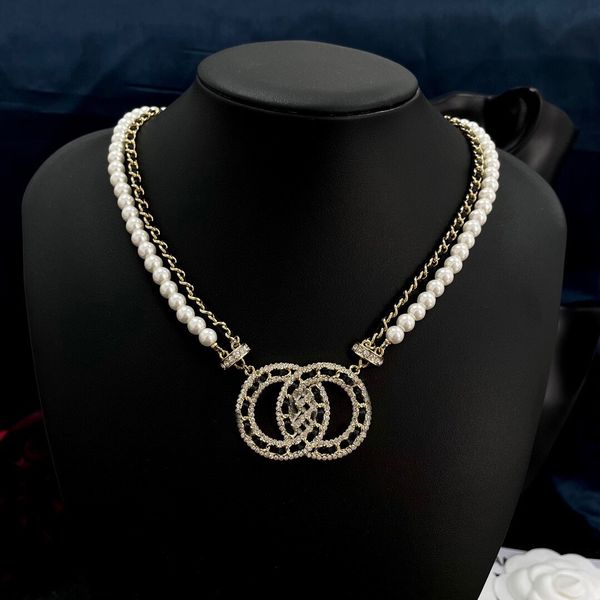 

Luxury Designer Pearl Necklace Classic Brand Pendant Choker Fashion Jewelry For Women Gift Charm Necklace with box
