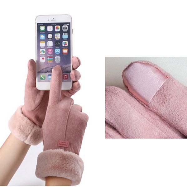 

Winter gloves for men, thickened velvet for warmth, cute suede for women, outdoor cycling, cold and windproof, touch screen for winter cycling