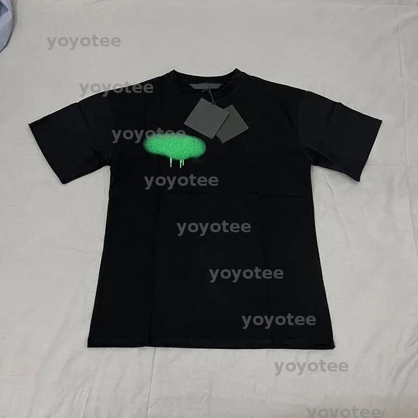 

5A Designer T-shirt brand t shirt luxury Clothing spray paint graffiti letter short sleeve high street spring summer tide men and women tee shirts NEW 2025, Orange