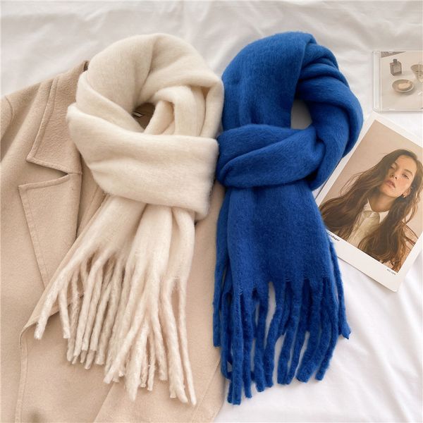 

10288 New autumn and winter classic solid color warm scarf women's fashion