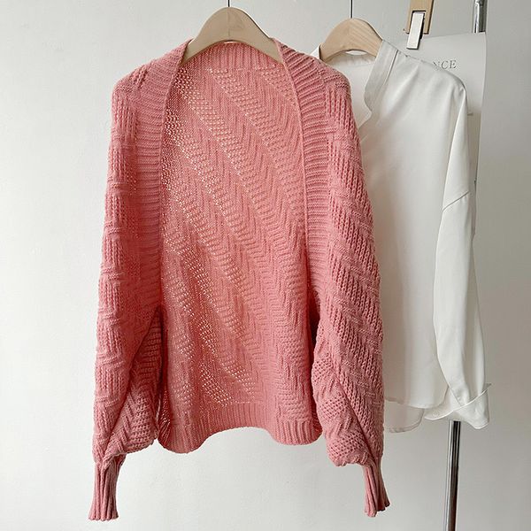 

New autumn and winter knitted cardigan solid color shawl --89013