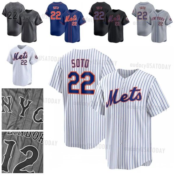 Francisco Lindor Juan Soto City Connect Mets Jersey Francisco Alvarez Brandon Nimmo Starling Marte Jeff McNeil Pete Alonso Edwin Diaz Kodai Senga Baty Strawberry