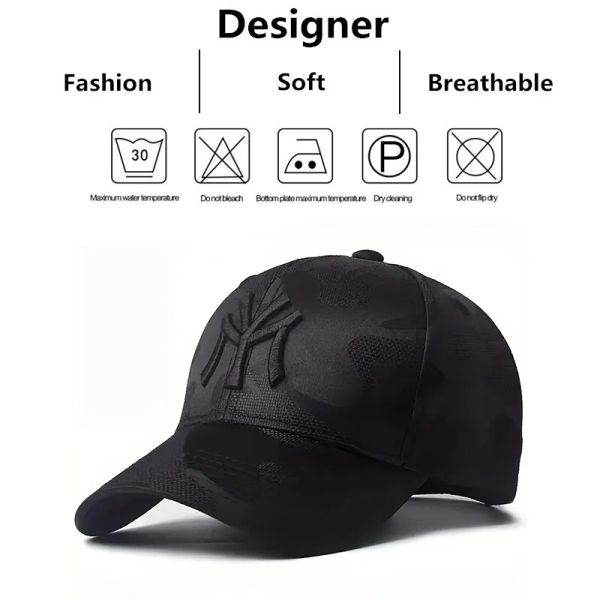 

Fashionable letter versatile duckbill cap embroidered camouflage baseball cap autumn and winter outdoor sports adjustable casual cap sunscreen cap, Gold