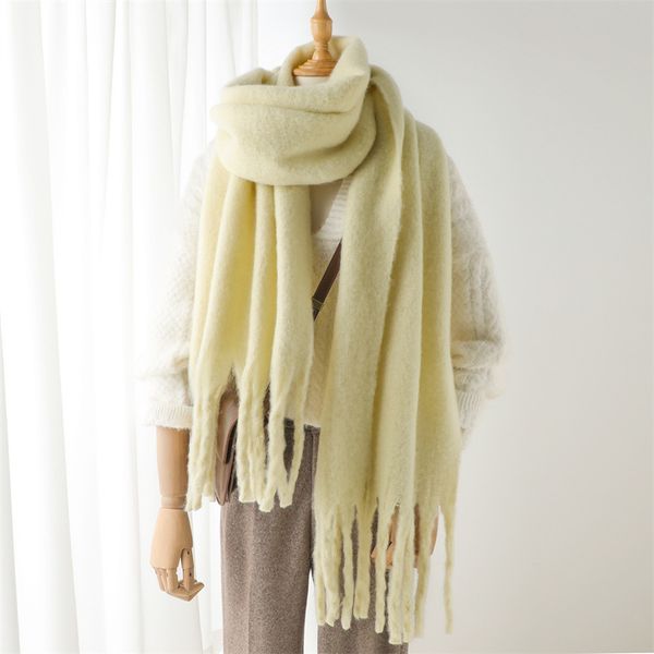 

10754 Mohair scarf solid color all-match winter warm long