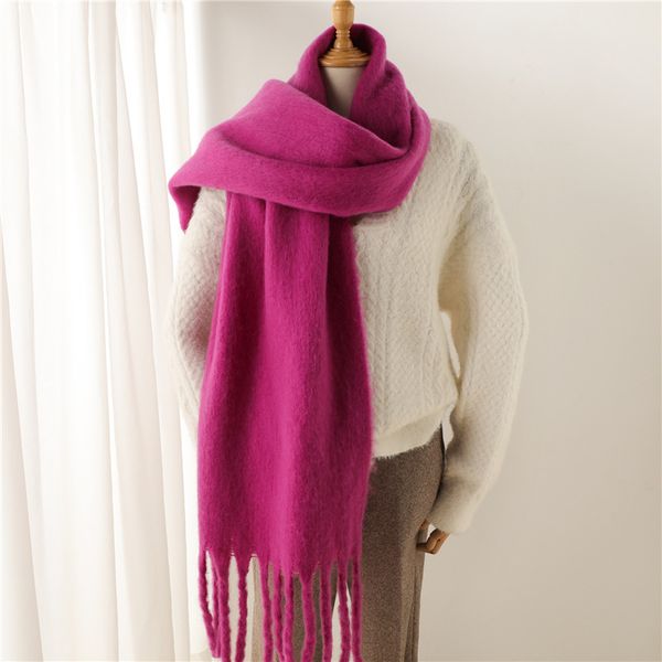 

10763 Long scarf solid color versatile winter warmth