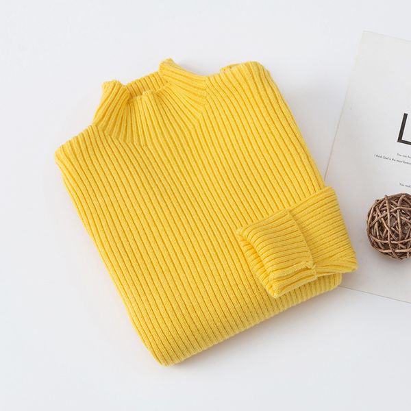 55 New solid color half turtleneck sweater bottoming shirt children baby boys and girls middle and large children baby clothes autumn and winter