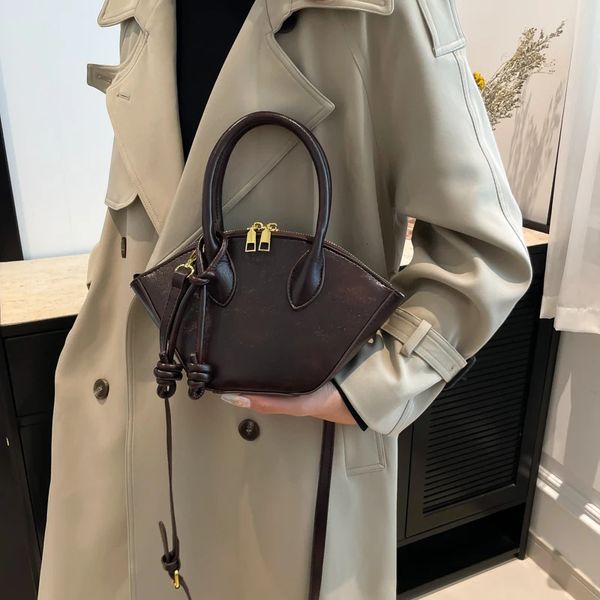 

Mirror High Quality PU Leather Handbag Purse Women's Solid Shoulder Crossbody Bags Lady Messenger Bag Small Tote With Short Handle, Coffee