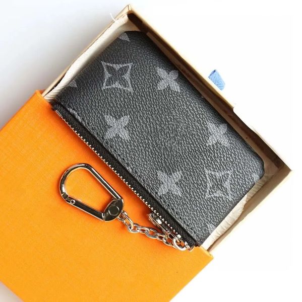 

Designers luxurys Purses KEY POUCH POCHETTE CLES Women Mens Key Ring Credit Card Holder Coin Purses Mini Wallet Bag with box and dustbag M62650 M80879, White grid