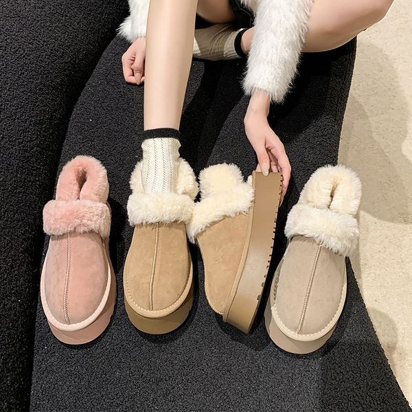 

Women Classic Ultra Mini Platform Boot II 2" Platform Height 5cm Australian Winter Snow Designer Tasman Tazz Fur Boots Slippers Ankle Sherpa Sweater GGGGXXXWWW, 46# new snow boots