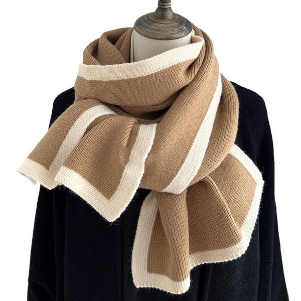 

1-570 New high-grade frame knitted wool niche design versatile boy and girl scarf