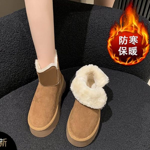 

Women Classic Ultra Mini Platform Boot II 2" Platform Height 5cm Australian Winter Snow Designer Tasman Tazz Fur Boots Slippers Ankle Sherpa Sweater XXXCCCCC, 32# new snow boots