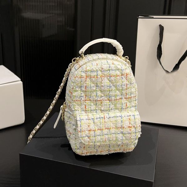 

Designer bags Classic Woolen Mini Backpack bags Travel Bag Mobile phone bag Luxurys Purse Card Credit card slot Messenger Bag Fortune bag 12m, White