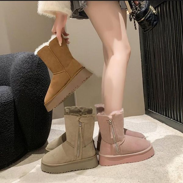 

Women Classic Ultra Mini Platform Boot II 2" Platform Height 5cm Australian Winter Snow Designer Tasman Tazz Fur Boots Slippers Ankle Sherpa Sweater XXXXOOOO, 61# new snow boots