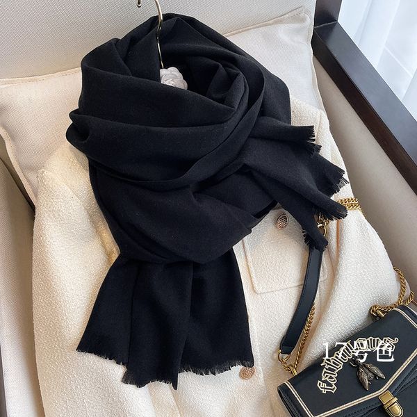 

10780 winter warm long for women scarf solid color all-match