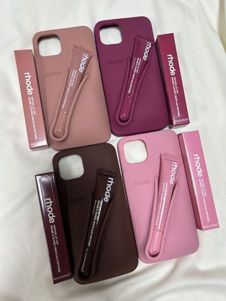 

rhode phone case Lipstick Portable Case Design Lip Gloss Lipstick Lip Balm 3D Make-Up Silicone Phone Case for iPhone 15 14 13 16 Pro Max 12 14 plus Silicone Soft With box, #2 lip gloss