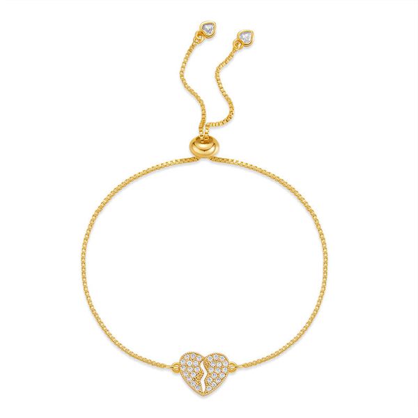 

Unique design niche heart-shaped creativity simple INS style extremely slim and versatile bracelet copper plated with 18K real gold