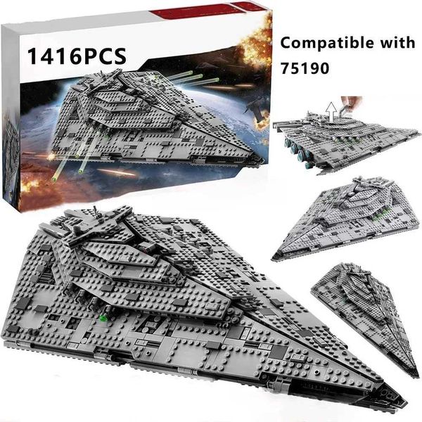 Blocks New Spaceship Bricks First Order Destroyer Space Compatible with 75190 Spaces Model Building Blocks Collectable Model Kits Gifts Y241228MGON