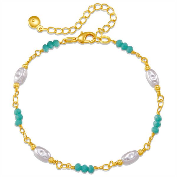 

New Bohemian Style Fake Style Bracelet Plated with 18K Real Gold Crystal Stone Bracelet for Tourism Commemorative Color Preservation