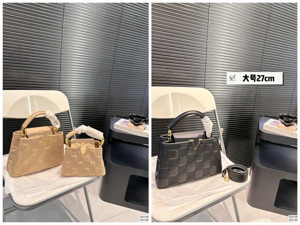 

Top quality Designers women handbag Capucines 27cm Monograms shoulder Lady Dame Tote WOMEN s leather Clutch Pouch crossbody bag, 20cm black