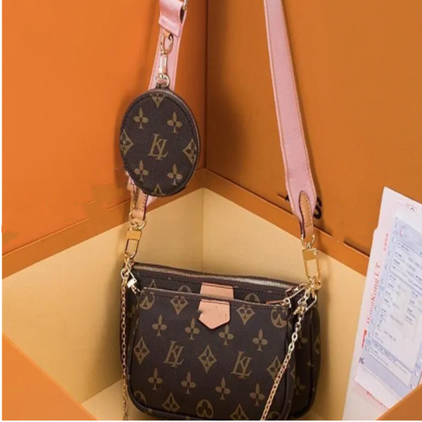 

3pcs set Women Classic Luxury designer handbag Pochette Felicie Bag Genuine Leather Handbags Shoulder handbag Clutch Tote Messenger Shopping Purse vuttons, Colour 5