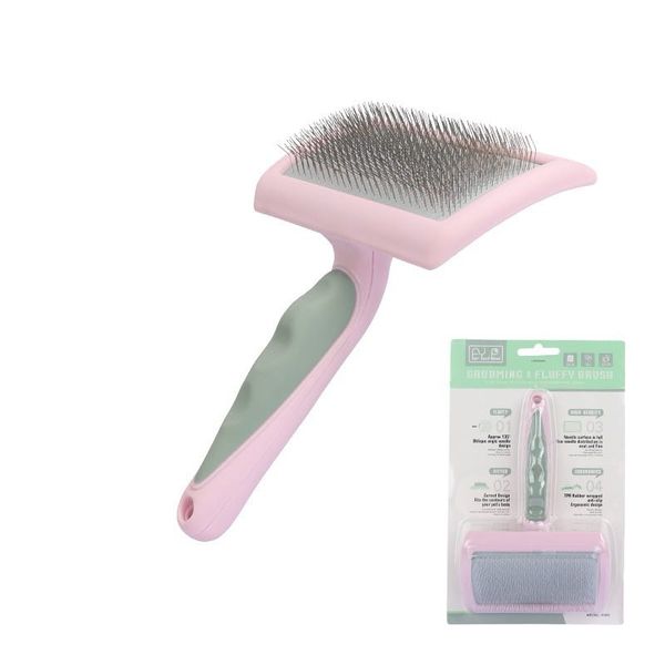 

Dog Brush Stainless Steel Dogs Combs Massage Dog Grooming Brush Pet Hair Remover Cleaning Tools Soft Handle Cat Comb Brush Cat