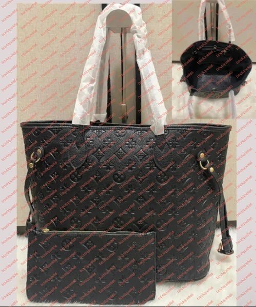 

designer bag 2pcs Set Naverfull Enbossed Flower Women Cross body Handbag Shoulder Bags Composite Lady Clutch Tote Bag shopping Female Coin Purse designer Wallets, Embossed black wallet