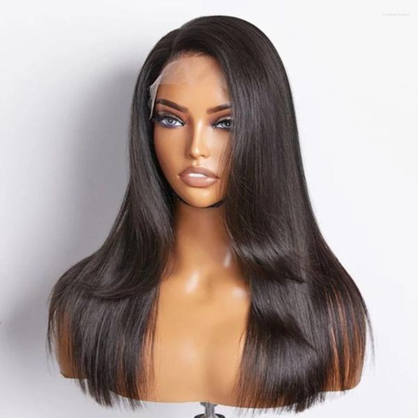 

Straight Wig Hd Lace Front Human Hair Wigs Pre Plucked Haire13x6x1 Brazilian Soft Silky, Natural color