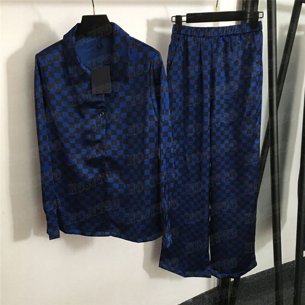 

2024 Womens Sleepwear Designer Pamas Set Fashion Long Sleeve Shirts Trousers Nightgown Sexy Underwear Casual Homewear Pyjamas