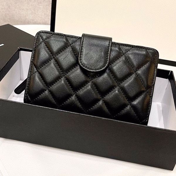 

Designer Classic Wallets Black Sheep skin Leather Wallet Classic card holder Clutch Bags Luxurys Purse Card Women Ccredit card slot Fortune Bag 15m