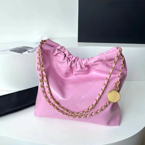 

100% Chain Shoulder Bags Brand Designer Fashion Women Oil Wax Leather Shopping Tote Purses and Handbags Casual Large Capacity Bucket Bag Multiple colors 9A, #3